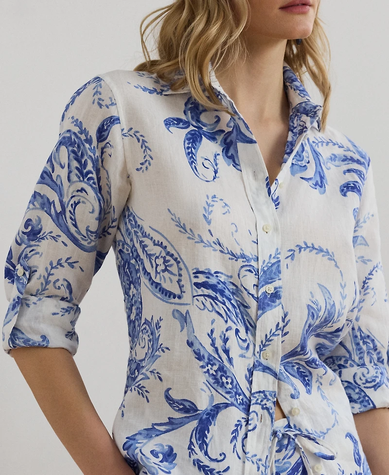 Lauren Ralph Lauren Petite Relaxed-Fit Paisley Linen Shirt