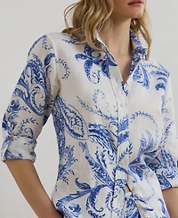 Lauren Ralph Lauren Petite Relaxed-Fit Paisley Linen Shirt