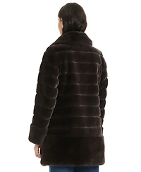 Jones New York Women's Faux-Fur Notched-Collar Coat