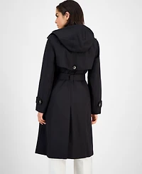 London Fog Women's Double-Breasted Belted Trench Coat