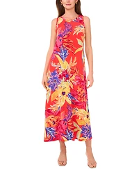 Msk Women's Round-Neck Sleeveless Keyhole Back Maxi Dress
