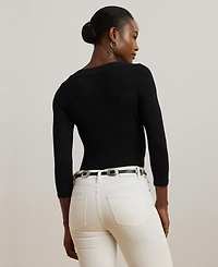 Lauren Ralph Lauren Women's Ruched Surplice Jersey Top