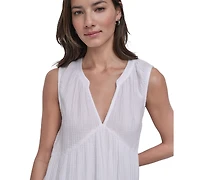 Dkny Jeans Women's Cotton Gauze Sleeveless Mini Dress