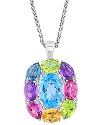 Effy Multi-Gemstone 18" Pendant Necklace (17-3/4 ct. t.w.) in Sterling Silver