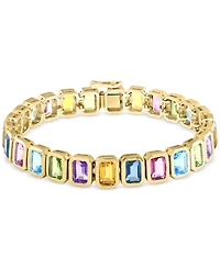 Effy Multi-Gemstone Flex Bracelet (25-1/2 ct. t.w.) in 14k Yellow Gold-Plated Sterling Silver