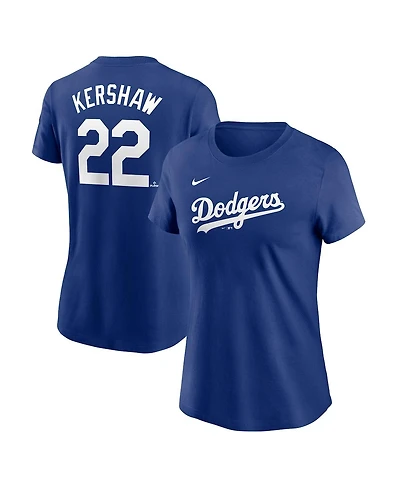 Nike Women's Clayton Kershaw Royal Los Angeles Dodgers Fuse Name Number T-Shirt