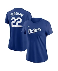 Nike Women's Clayton Kershaw Royal Los Angeles Dodgers Fuse Name Number T-Shirt