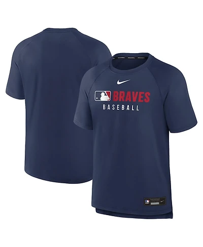 Nike Men's Navy Atlanta Braves Authentic Collection Pregame Raglan Performance T-Shirt