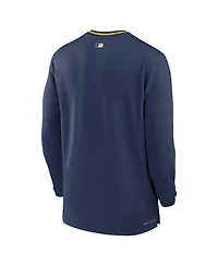 Nike Men's Navy Milwaukee Brewers Authentic Collection Performance Half-Zip Top