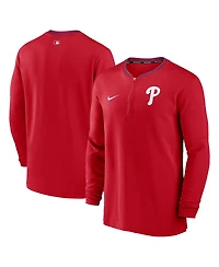 Nike Men's Red Philadelphia Phillies Authentic Collection Performance Half-Zip Top