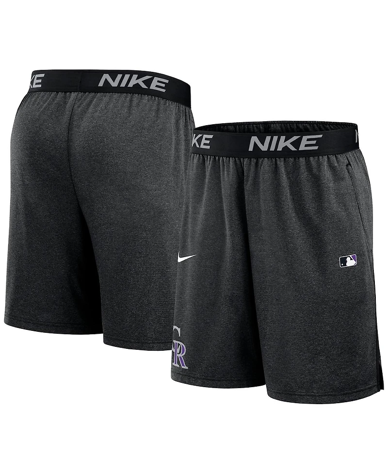 Nike Men's Black Colorado Rockies Authentic Collection Performance Knit Shorts