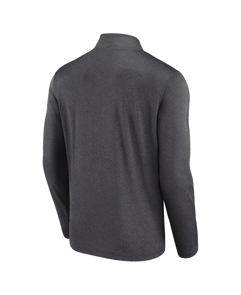 Fanatics Men's Heather Charcoal New Orleans Saints Head-to-Head Quarter-Zip Top