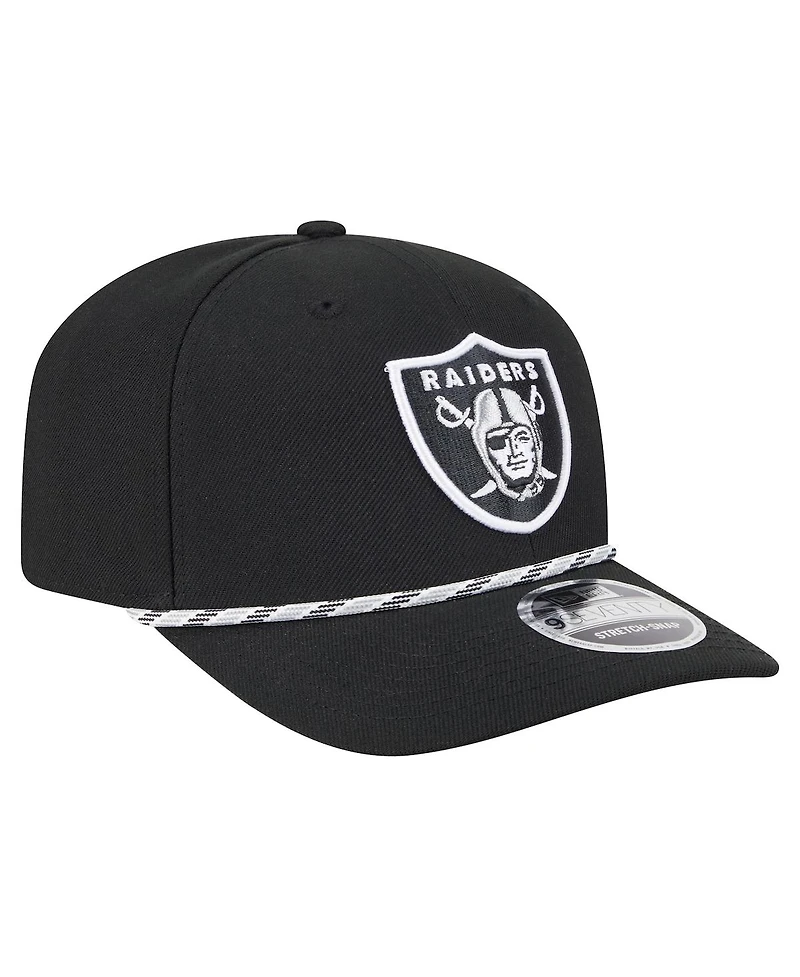 New Era Men's Black Las Vegas Raiders Gameday Multi Rope 9SEVENTY Stretch-Snap Hat