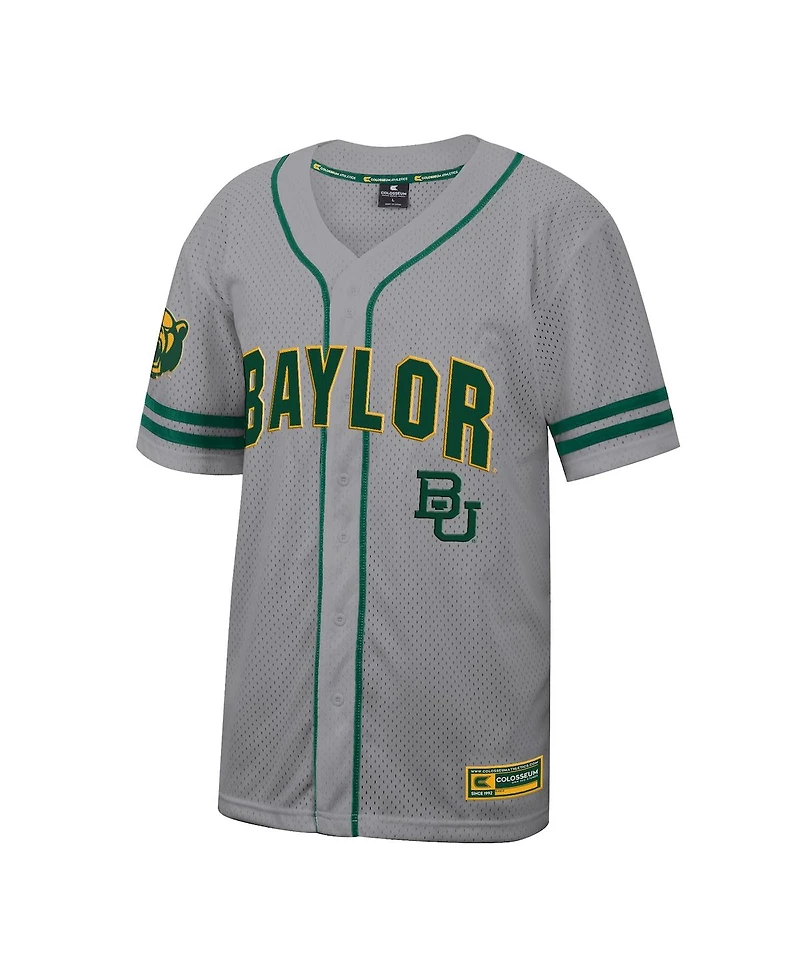 Colosseum Men's Gray Baylor Bears Free Spirited Baseball Jersey