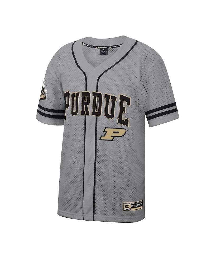 Colosseum Men's Gray Purdue Boilermakers Free Spirited Baseball Jersey