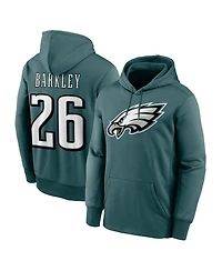 Nike Men's Saquon Barkley Midnight Green Philadelphia Eagles Player Name Number Performance Pullover Hoodie