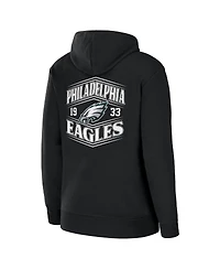 Wear by Erin Andrews Women's Black Philadelphia Eagles Angled Full-Zip Hoodie