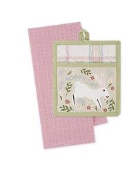 Design Imports Oh Hoppy Day Potholder Dishtowel, Set of 2