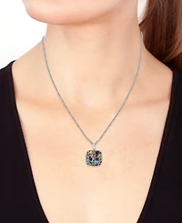 Effy Multi-Gemstone Locket 18" Pendant Necklace (6-3/4 ct. t.w.) in Sterling Silver