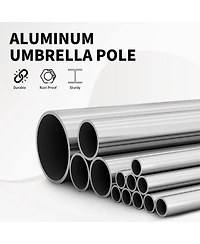 7.5FT Patio Umbrella, Outdoor Table Umbrella with Push Button Tilt and Crank, Uv Protection Waterproof Market Sun 8 Sturdy Ribs for Gard