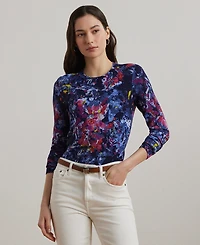 Lauren Ralph Lauren Petite Print Cotton-Blend Sweater