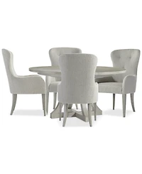 Cornelia 5-Pc. Dining Set (Round Table & 4 Tufted Arm Chairs)