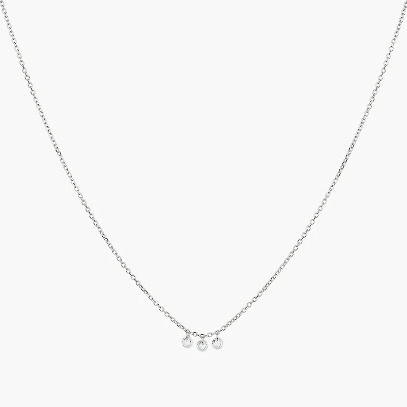 Sterling Silver Emmeline Three Charms Necklace – Sun-Kissed Style, Everyday Sparkle