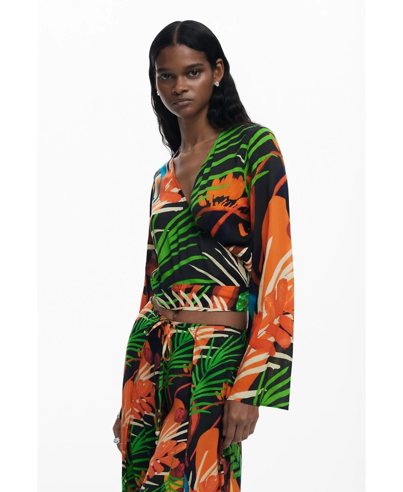 Desigual Women's Tropical wrap top