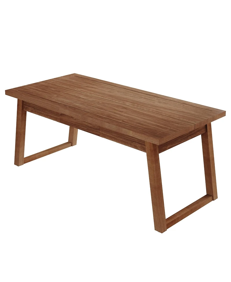 Tribesigns 55-Inch Dining Table with Storage Drawer for Dining Room, Rectangular Modern Dinner Kitchen Table with Solid Wood Legs for 4-6 People