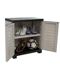 Versatile Plastic Storage Cabinet with Adjustable Shelf - 25.5"
