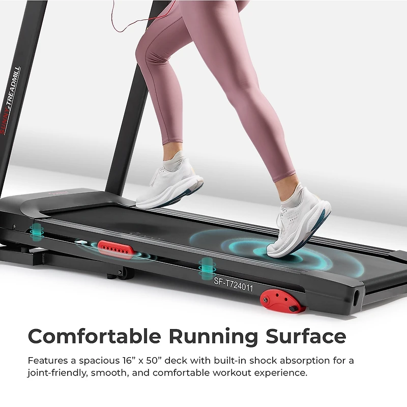 Sunny Health & Fitness Active 300 Smart Manual Incline Treadmill with WiFi & Bluetooth