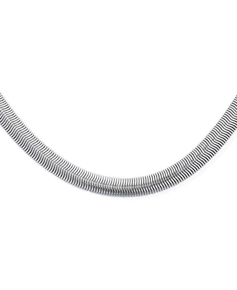 Bling Jewelry Wide Herringbone Flat Snake Flexible Chain Necklace for Silver Tone 20 Inch