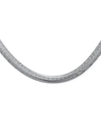 Bling Jewelry Wide Herringbone Flat Snake Flexible Chain Necklace for Silver Tone 20 Inch