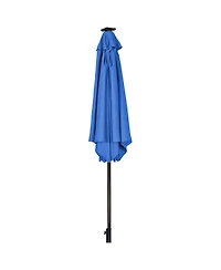 Gymax ft Patio Table Market Umbrella Yard Outdoor w/ Solar Led Lights