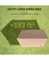 Naturehike Camping Tent Tarp with Poles, Waterproof Pu 18000mm+, Anti-uv UPF2000+ Camping Sun Shelter Rain Fly