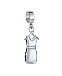 Bling Jewelry Fashion Crystal Black Dress Dangle Charm Bead Sterling Silver for European Bracelet