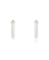 The Lovery Mother of Pearl Hoop Earrings 14K Gold