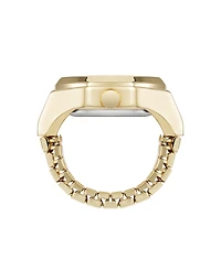 Nine West Women's Quartz Contemporary Black and Gold-Tone Metal Alloy Ring Watch, 23mm