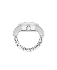 Nine West Women's Quartz Iconic Pink and Silver-Tone Metal Alloy Ring Watch, 22mm