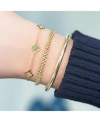 The Lovery Mini Gold Alternating Open Clover Bracelet 14K Gold