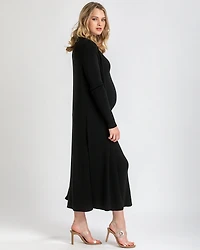 Pietro Brunelli Maternity Viscose Knit Side Slits Maxi Tulip Cardigan