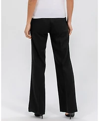 Pietro Brunelli Maternity Maternity Linen Mix Textured Elastic Waist Flared Robert Trousers
