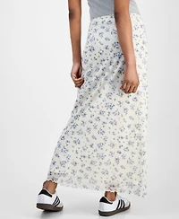 Hippie Rose Juniors' Floral-Print Maxi Skirt