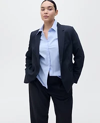 Mango Women's Straight-Fit Pleated Trousers Pants