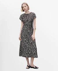 Mango Women's Frayed Ends Leopard Print Dress