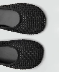 Mango Women's Braided Leather Effect Shoes