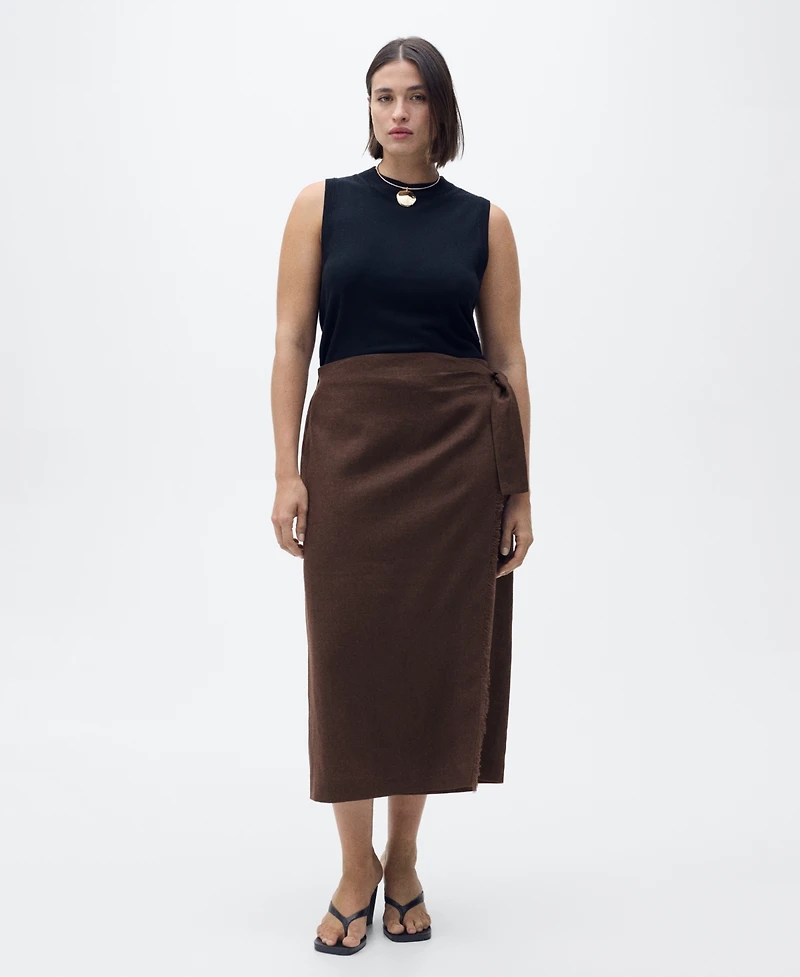 Mango Women's Linen Sarong Skirt