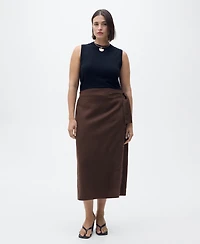 Mango Women's Linen Sarong Skirt