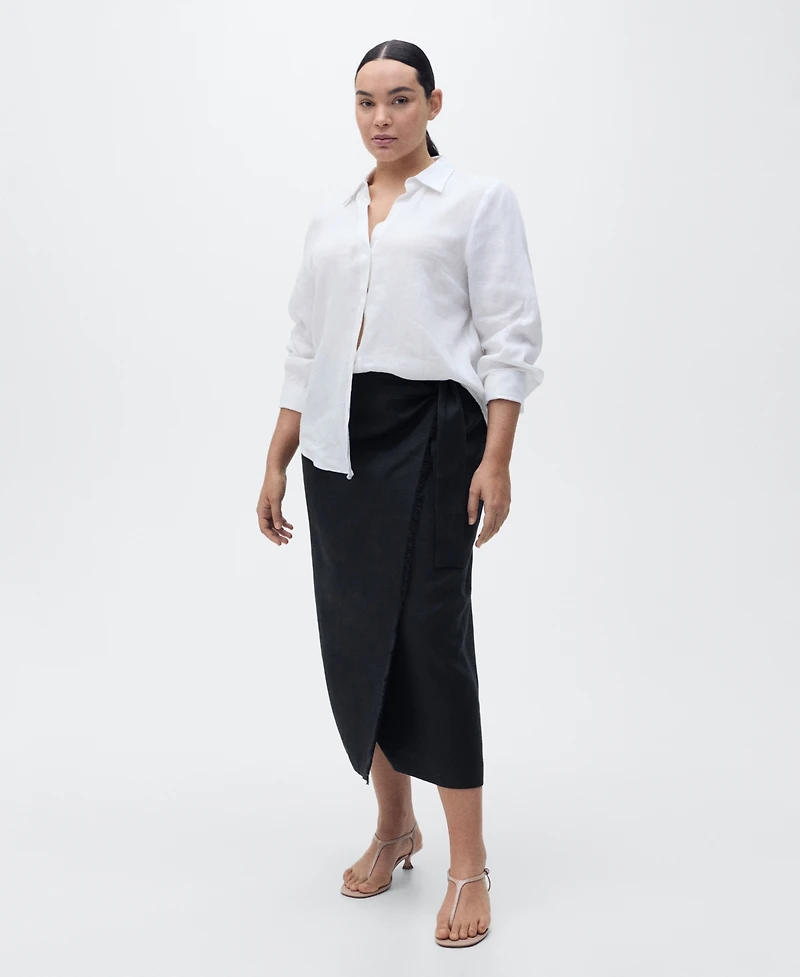Mango Women's Linen Sarong Skirt