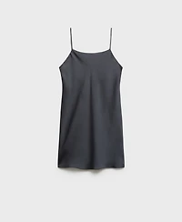 Mango Women's Straps Satin Nightgown Dress